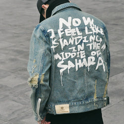 Graffiti Washed Denim Jacket