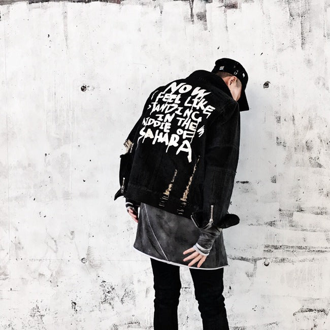 Graffiti Washed Denim Jacket
