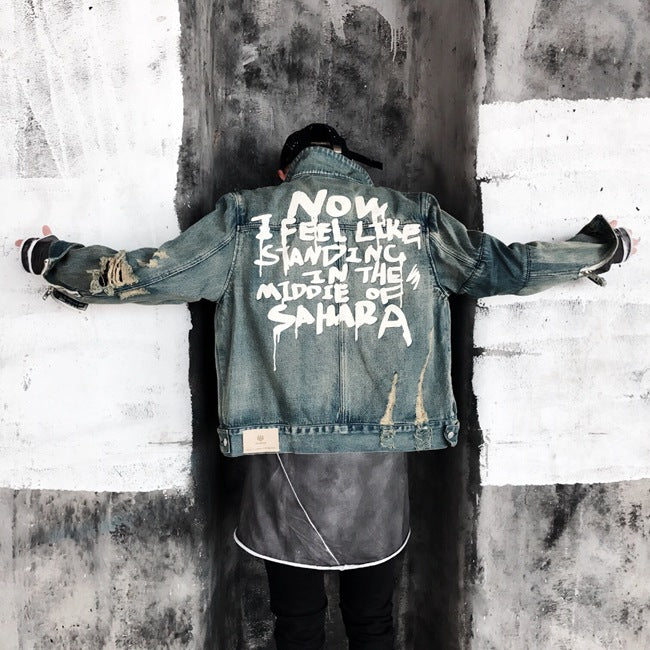 Graffiti Washed Denim Jacket