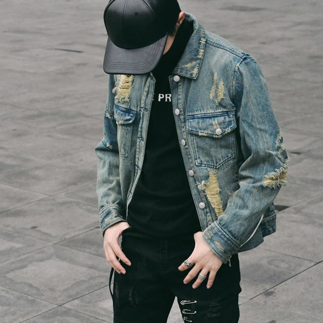 Graffiti Washed Denim Jacket