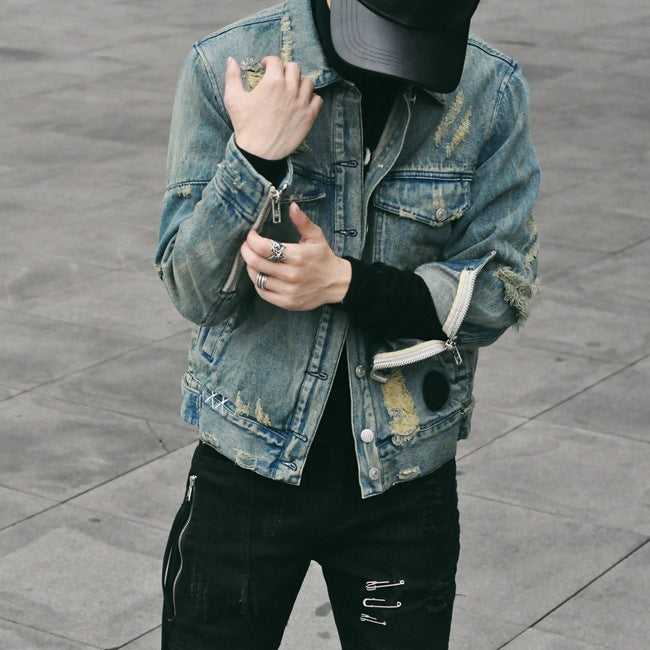 Graffiti Washed Denim Jacket