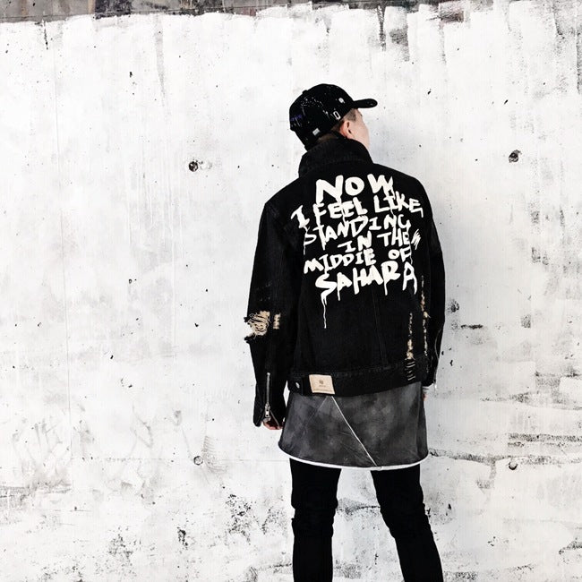 Graffiti Washed Denim Jacket