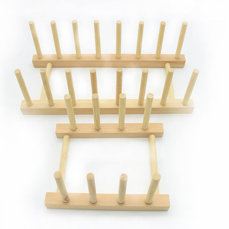 Wooden Dish Plate Storage Holders Folding Racks Drying Shelf