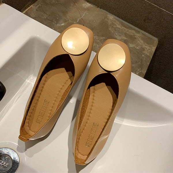 Soft Square Toe Elegant Date Flat Heel Shoes