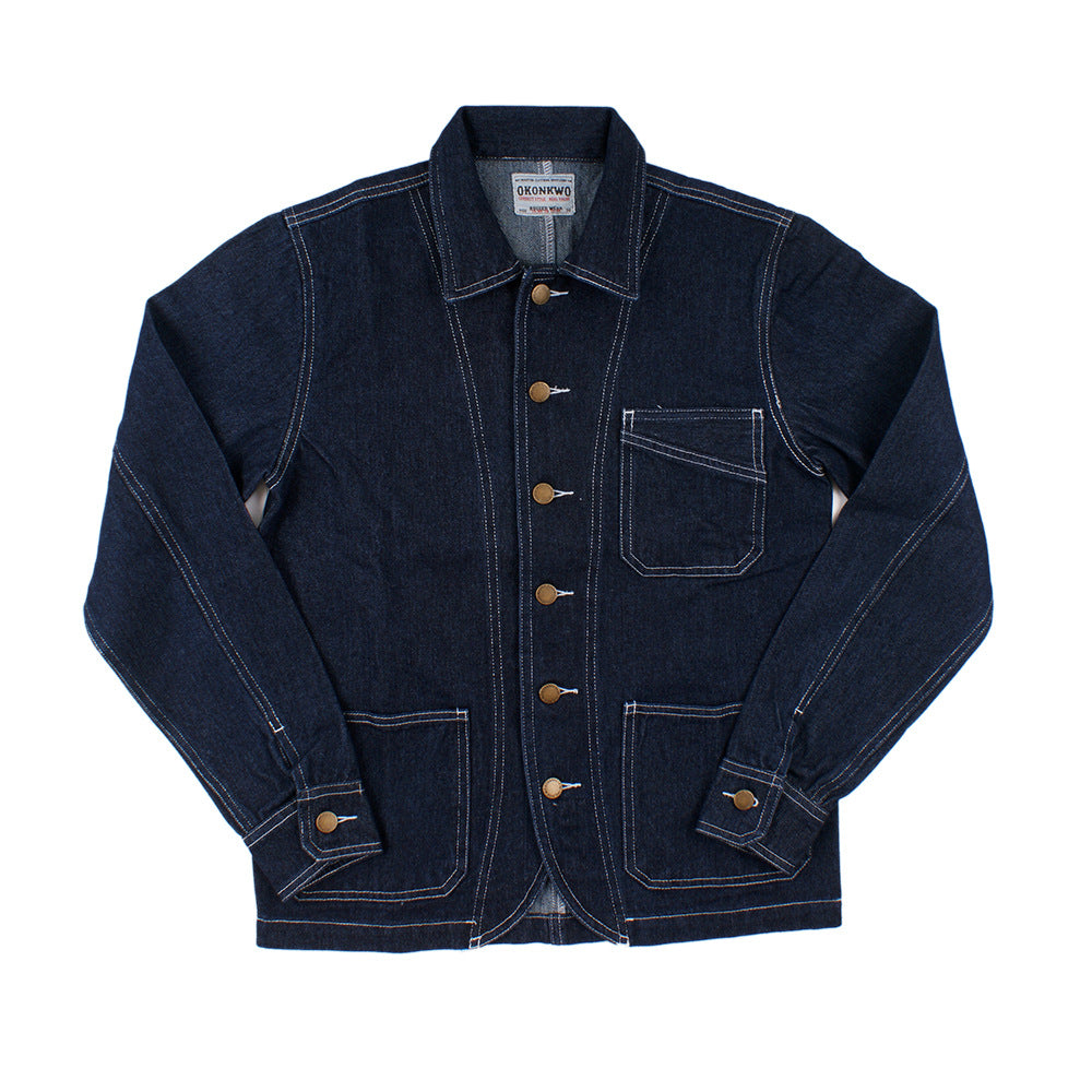 Retro Vertical Stripes Denim Jacket