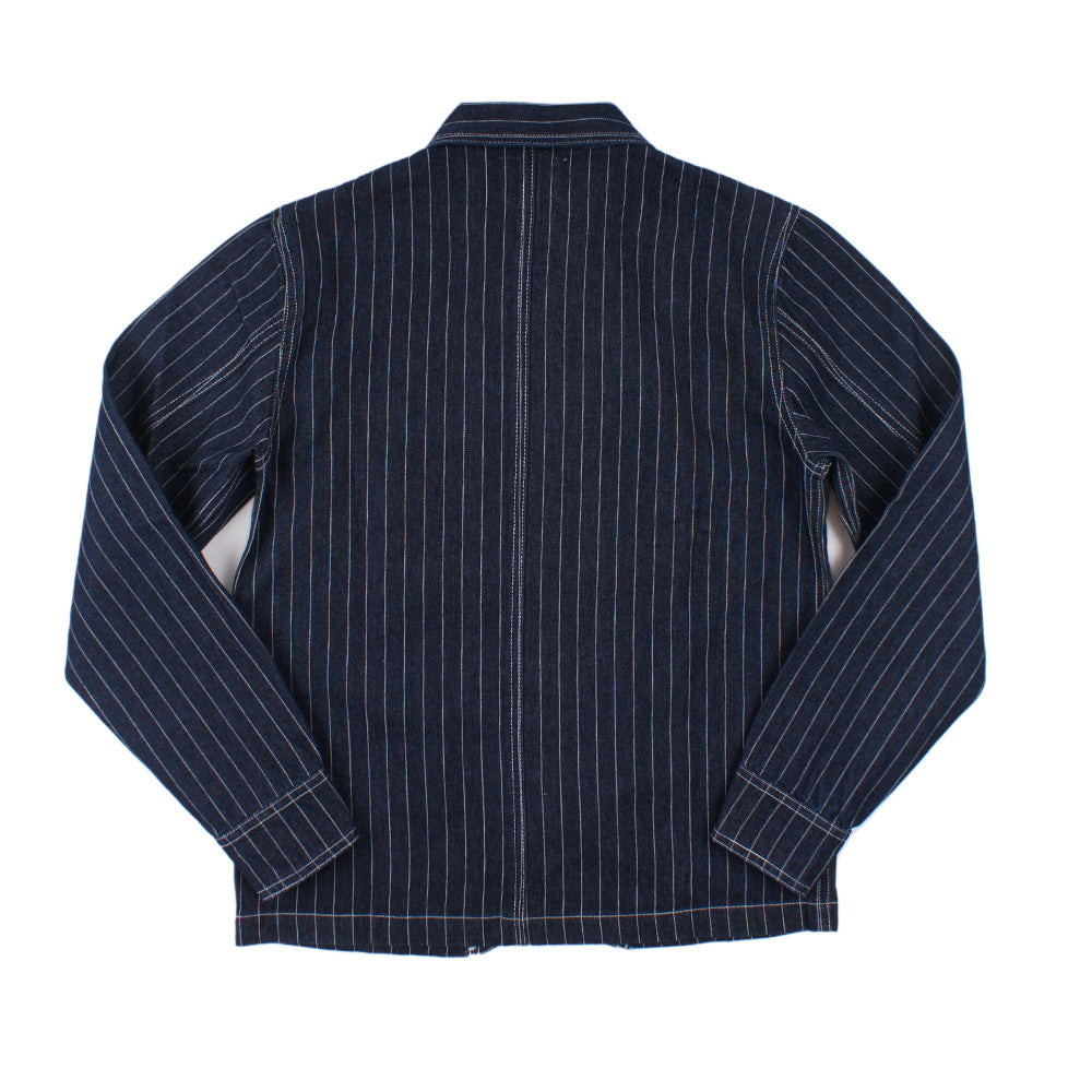 Retro Vertical Stripes Denim Jacket