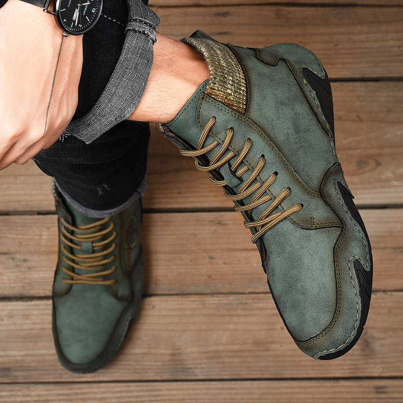 Men Handmade Leather Comfy Soft Sock Ankle Boots