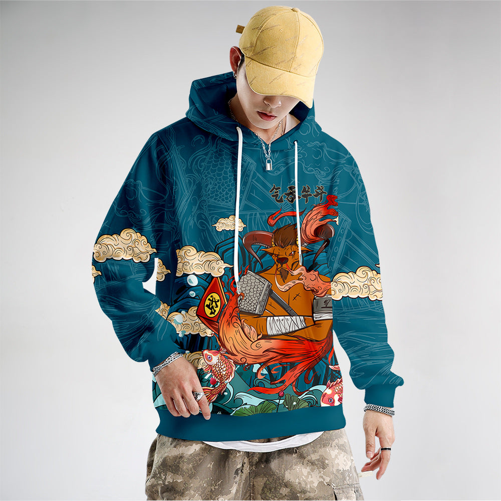 气吞牛牛 Pattern Hoodie