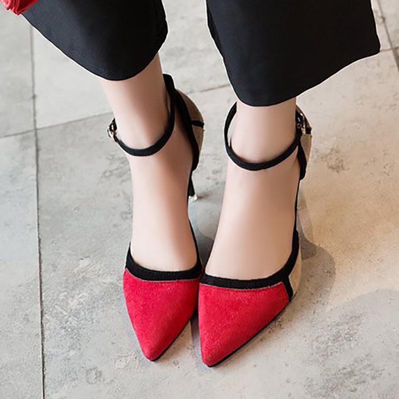Panel Suede Color Block Stiletto Heel Heels