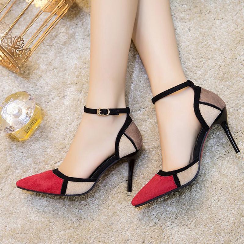 Panel Suede Color Block Stiletto Heel Heels