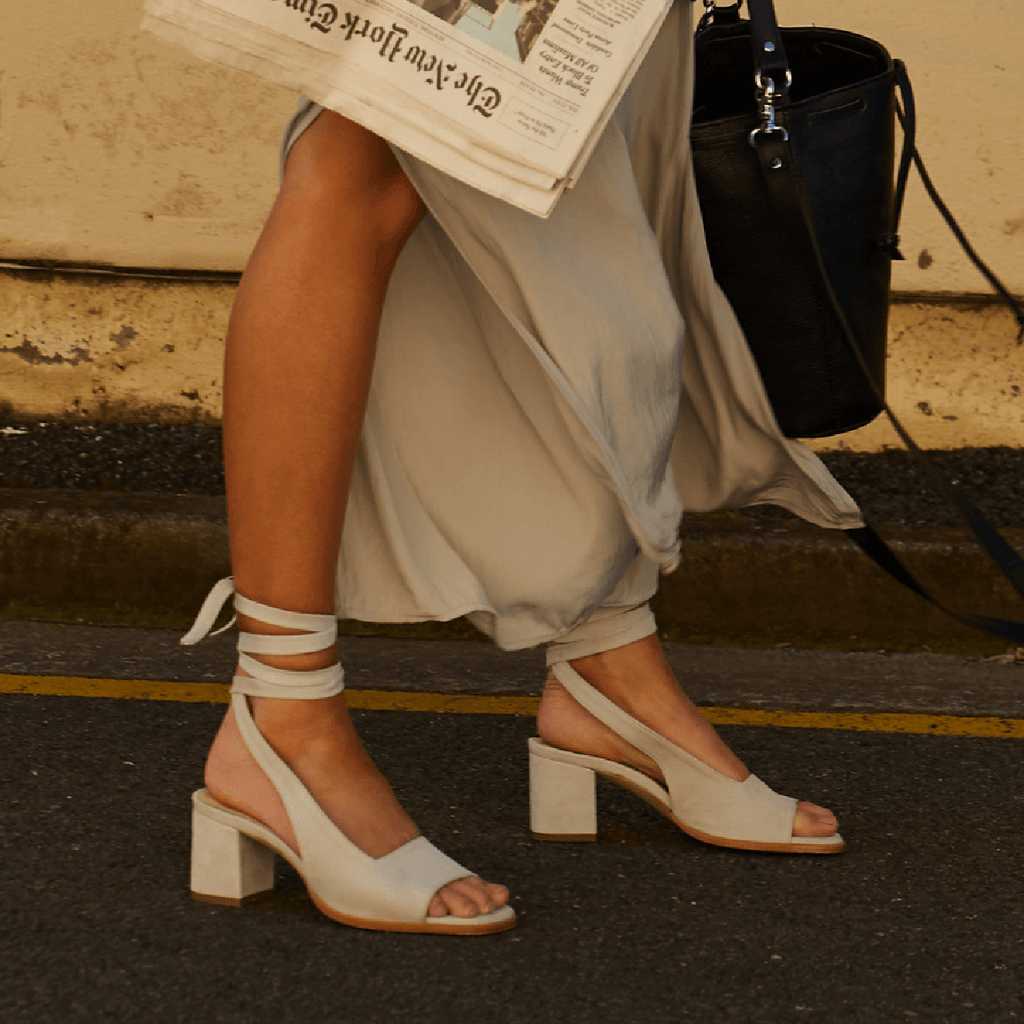 Women Bandage Suede Pumps Holiday Summer Chunky Heel Sandals