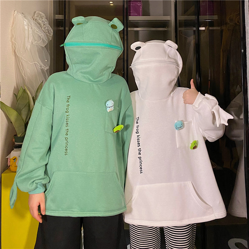 Girlfriend Couple  Frog Pullover Hoodie