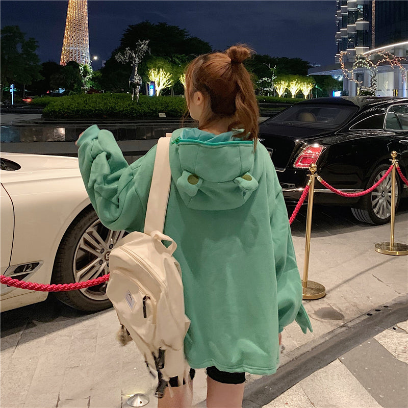 Girlfriend Couple  Frog Pullover Hoodie