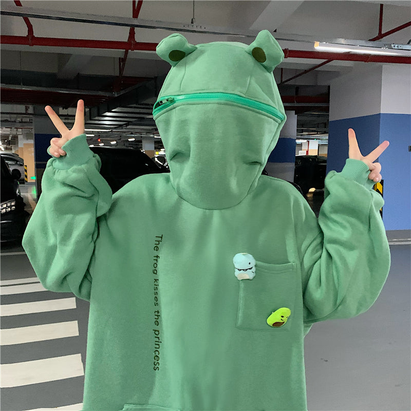 Girlfriend Couple  Frog Pullover Hoodie