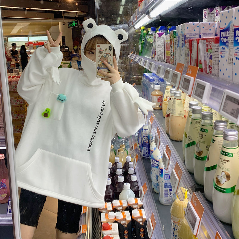 Girlfriend Couple  Frog Pullover Hoodie