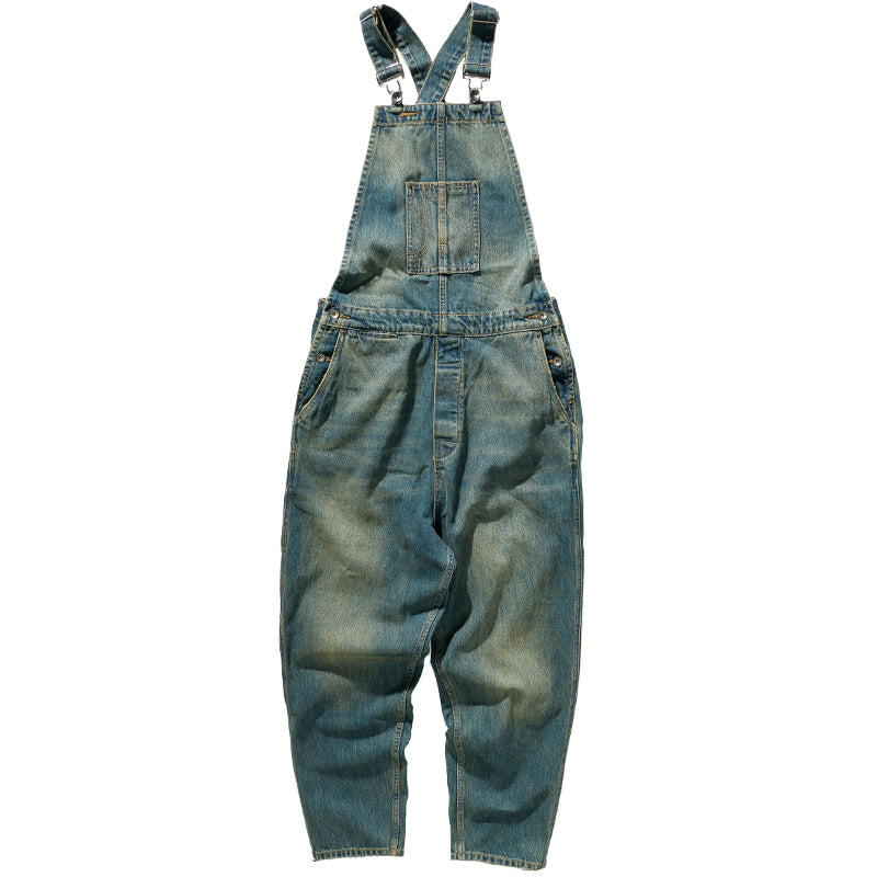 Retro Loose Small Straight-Leg One-Piece Jeans