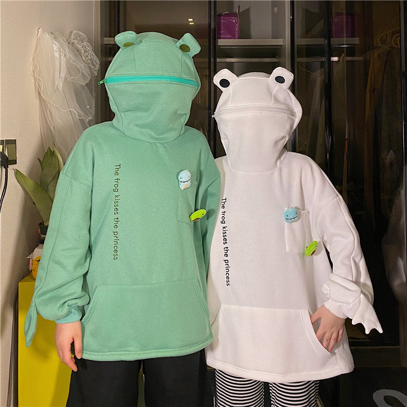Girlfriend Couple  Frog Pullover Hoodie