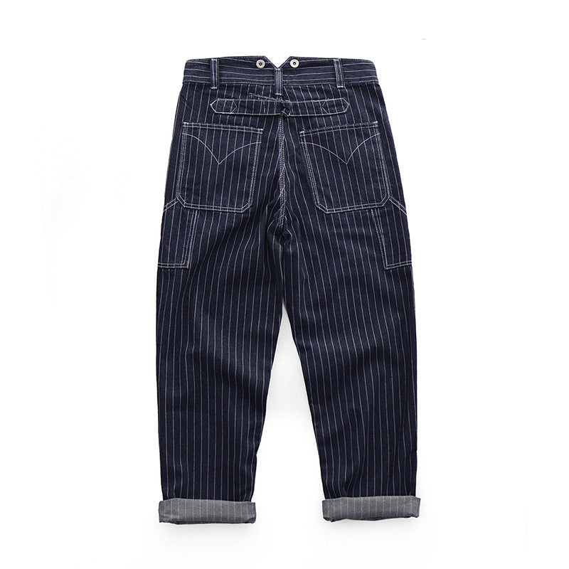 Vertical Stripe Straight Wide Leg Pants