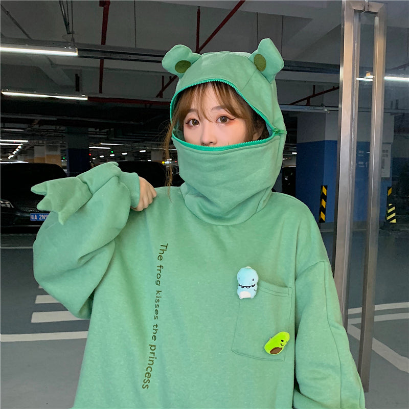 Girlfriend Couple  Frog Pullover Hoodie