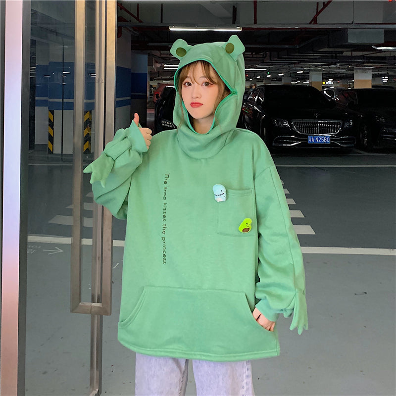 Girlfriend Couple  Frog Pullover Hoodie
