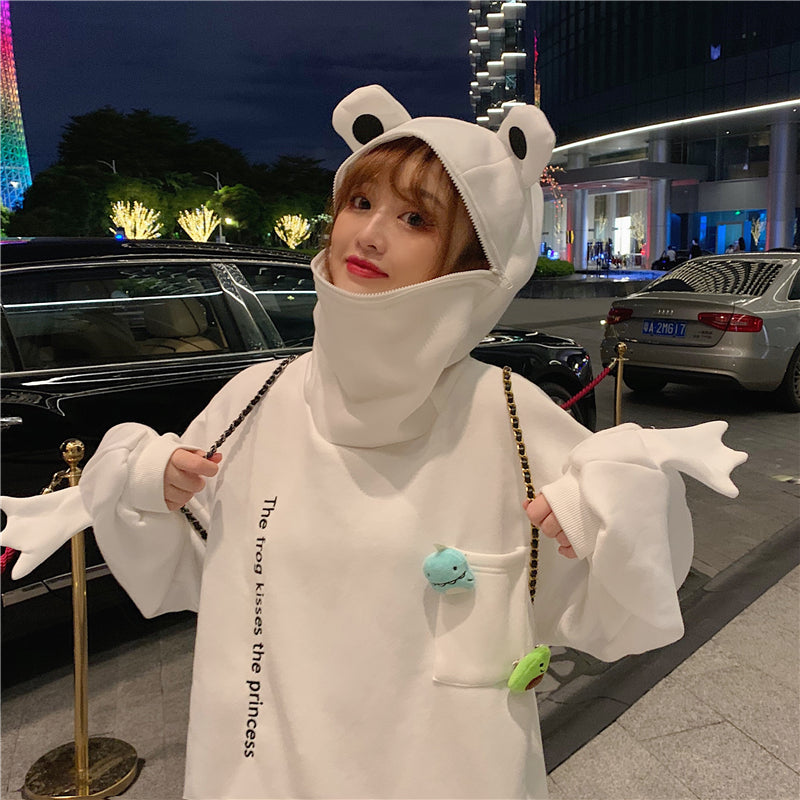 Girlfriend Couple  Frog Pullover Hoodie