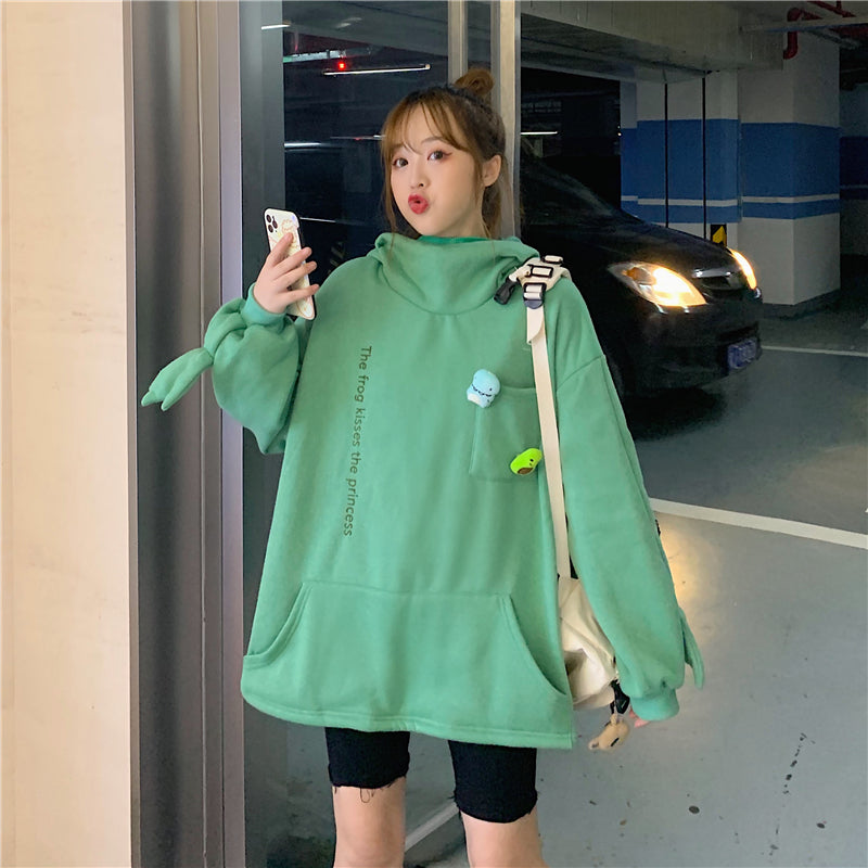 Girlfriend Couple  Frog Pullover Hoodie
