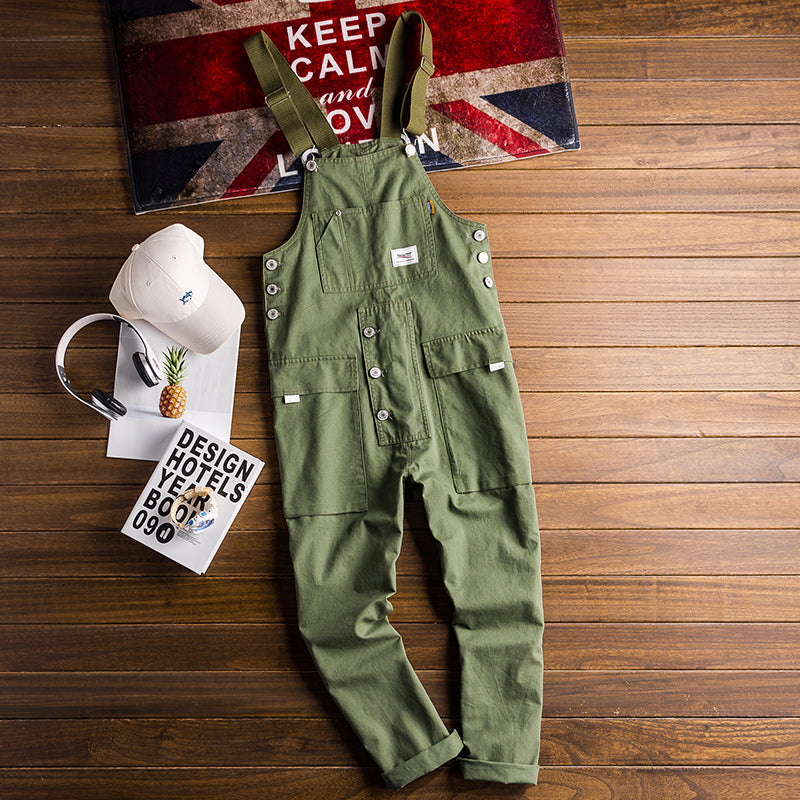 Retro Casual Multi-Pocket Jumpsuits