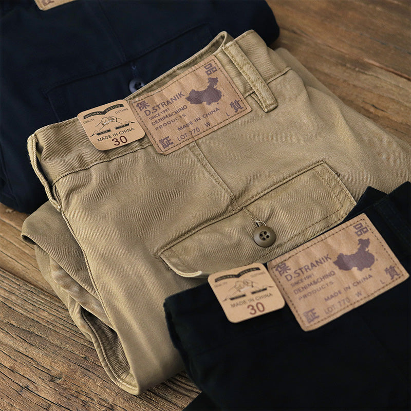 Vintage Cargo Straight Casual Pants