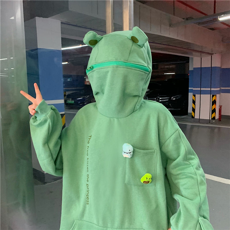 Girlfriend Couple  Frog Pullover Hoodie