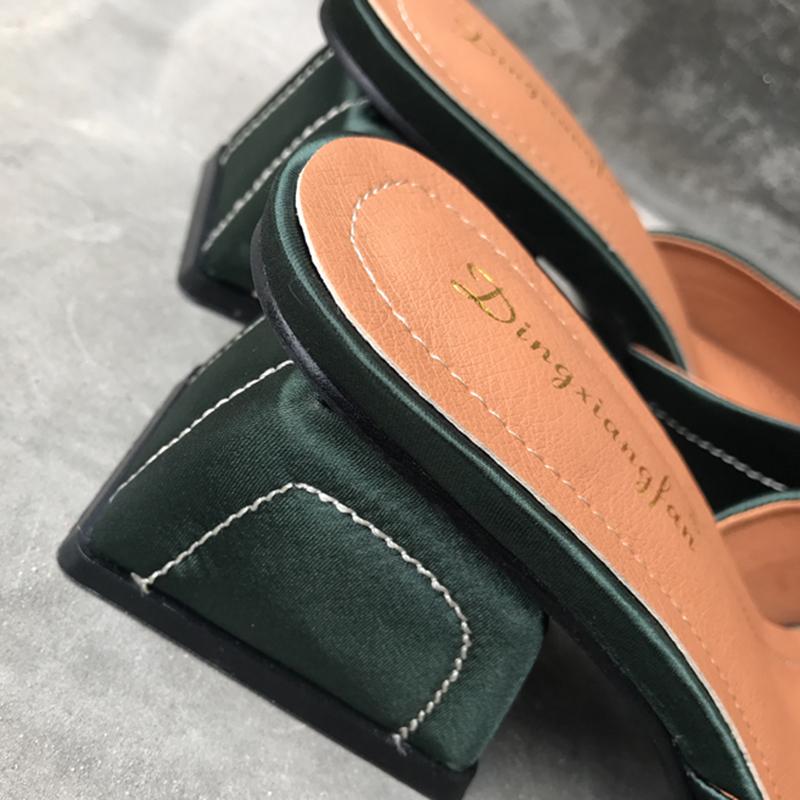 Chunky Heel Genuine Leather Square Toe Shoes