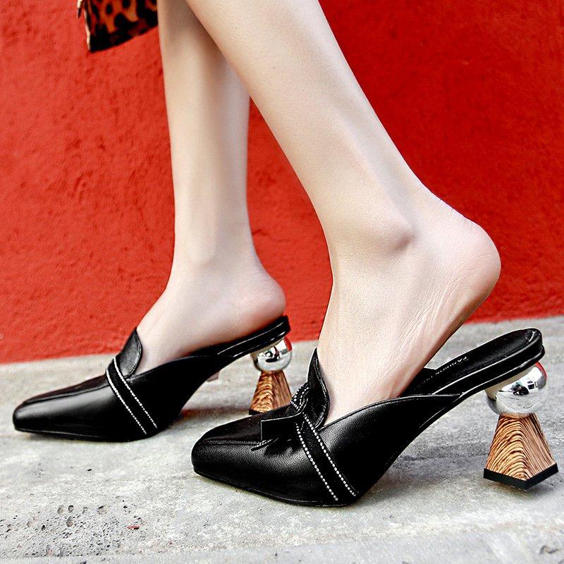 Elegant Date Special-shaped Heels Mule Bowknot Sandals
