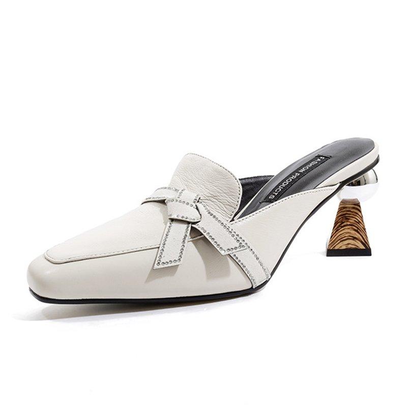Elegant Date Special-shaped Heels Mule Bowknot Sandals