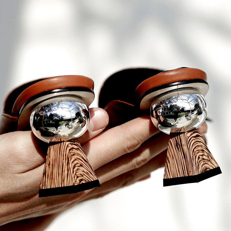 Elegant Date Special-shaped Heels Mule Bowknot Sandals