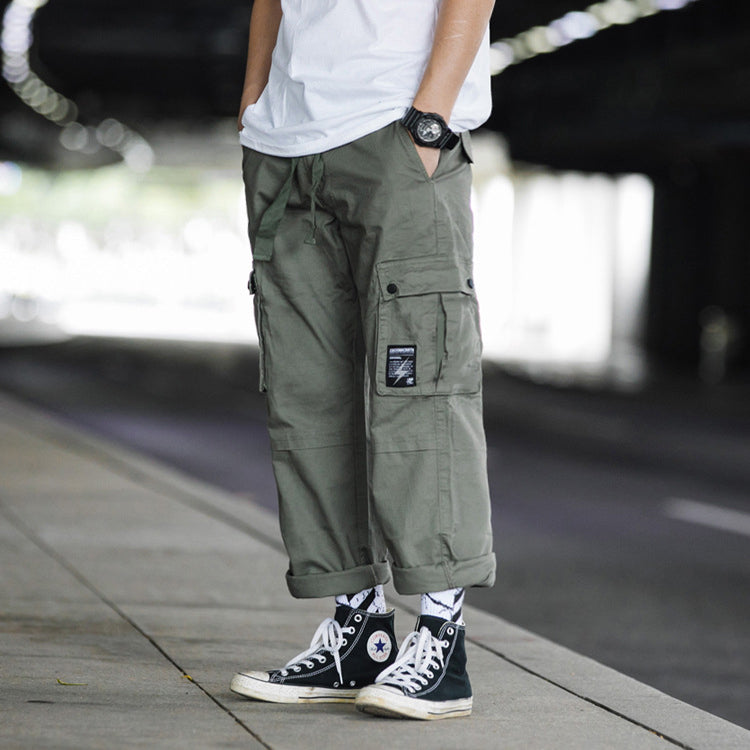 Japanese Multi-Pocket Drawstring Overalls
