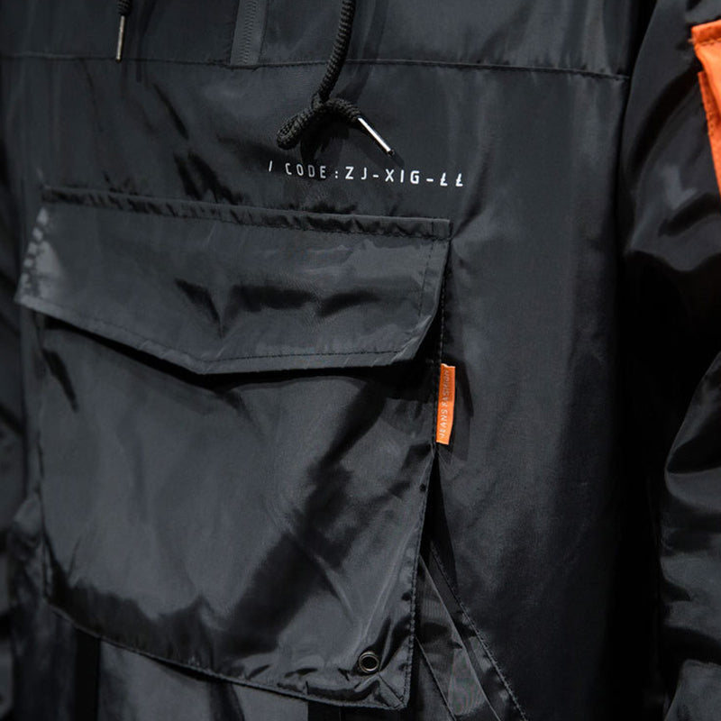 Wind-proof Hooded Pullover Hip Hop Loose Jacket