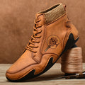 Men Handmade Leather Comfy Soft Sock Ankle Boots