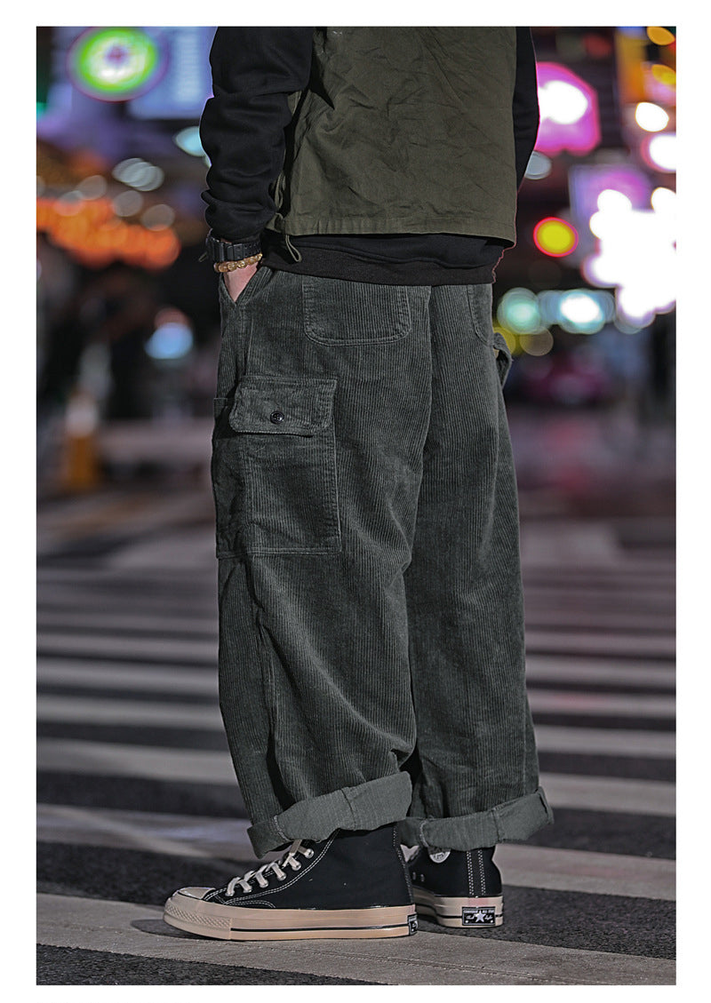 Japanese Retro Corduroy Overalls