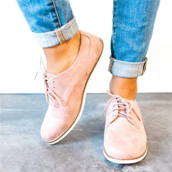 Comfort Low Heel Oxford Shoes Lace-up Daily Loafers