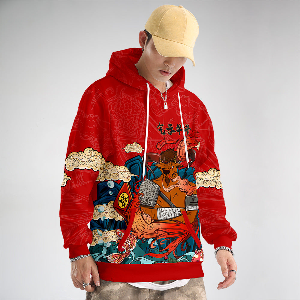 气吞牛牛 Pattern Hoodie