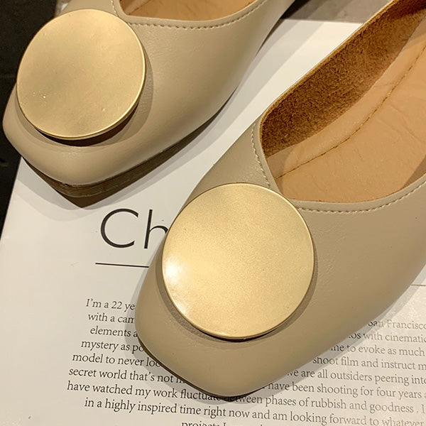 Soft Square Toe Elegant Date Flat Heel Shoes