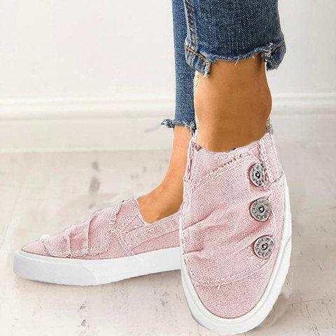 Women Casual Button Comfy Sneaker