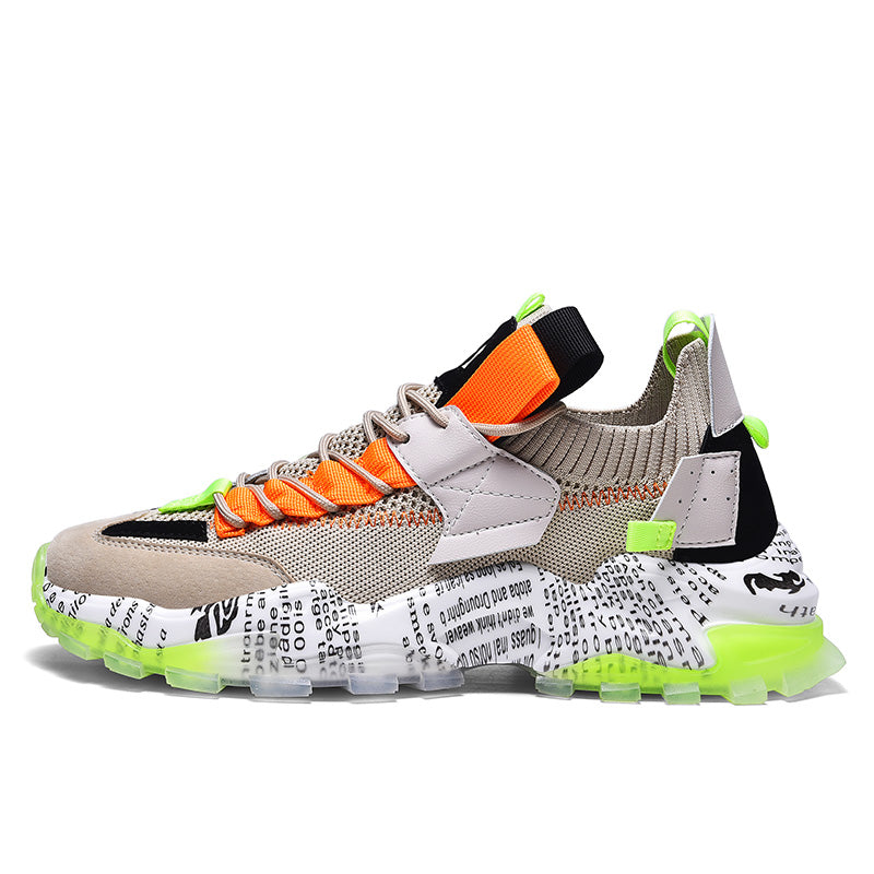 Graffiti Breathable Mesh Platform Casual Sneakers