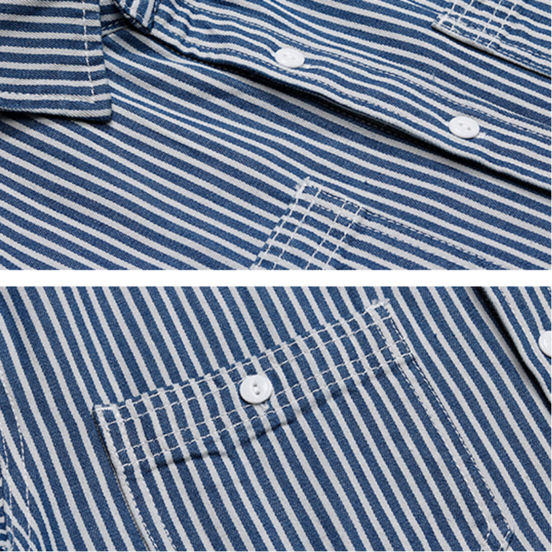 American Retro Vertical Stripes Shirts