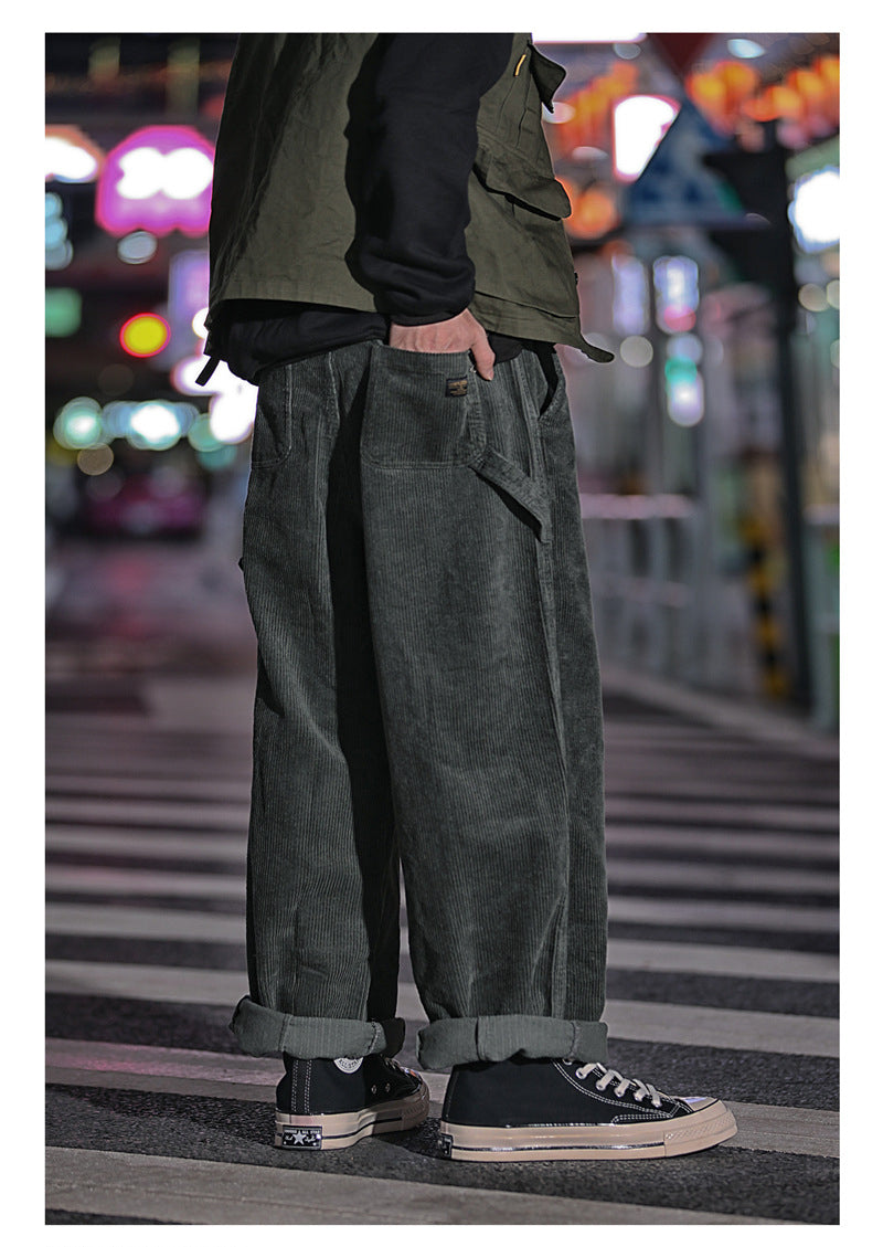 Japanese Retro Corduroy Overalls