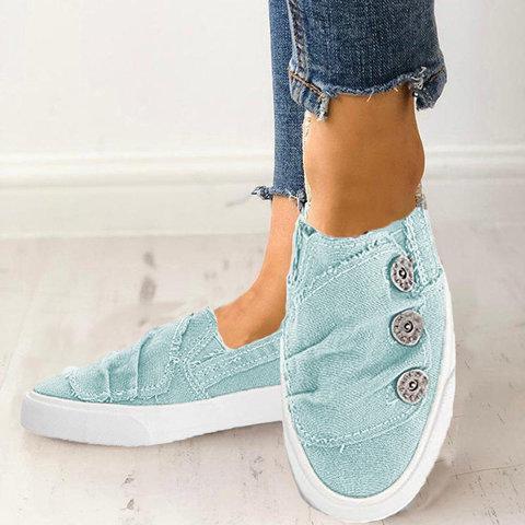 Women Casual Button Comfy Sneaker