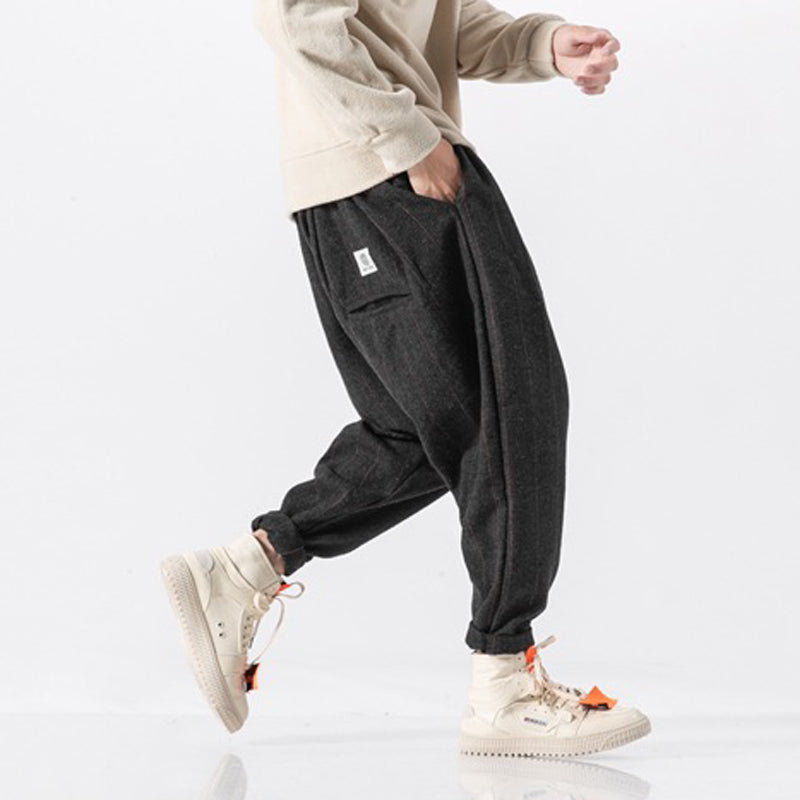 Japanese Thick Casual Plaid Trousers