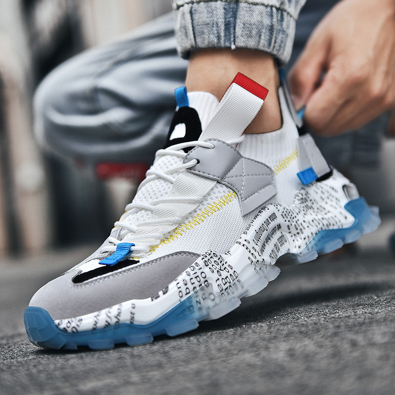 Graffiti Breathable Mesh Platform Casual Sneakers