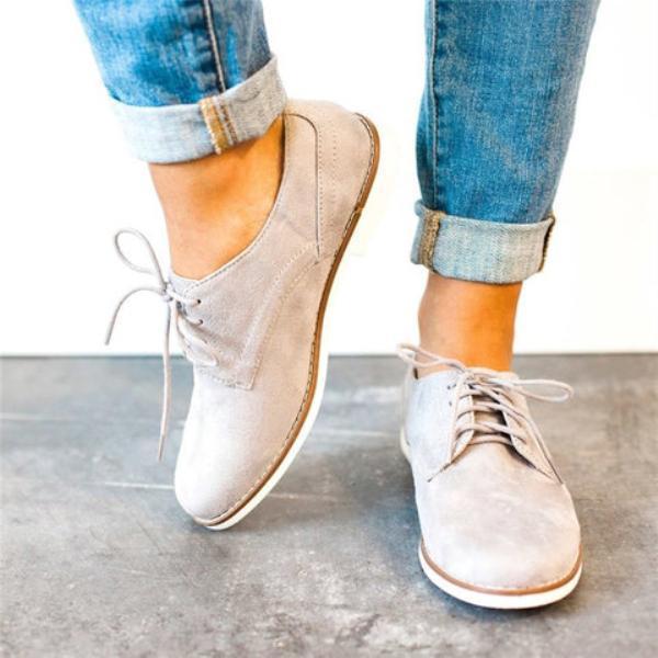 Comfort Low Heel Oxford Shoes Lace-up Daily Loafers