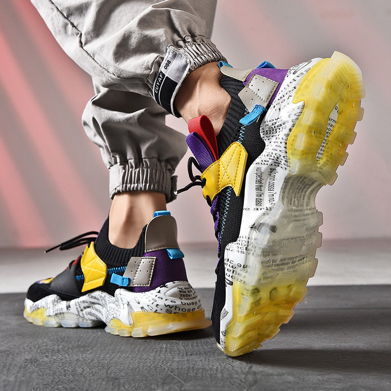 Graffiti Breathable Mesh Platform Casual Sneakers
