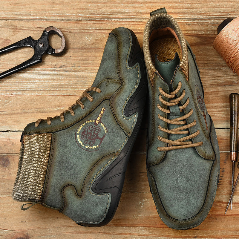 Men Handmade Leather Comfy Soft Sock Ankle Boots